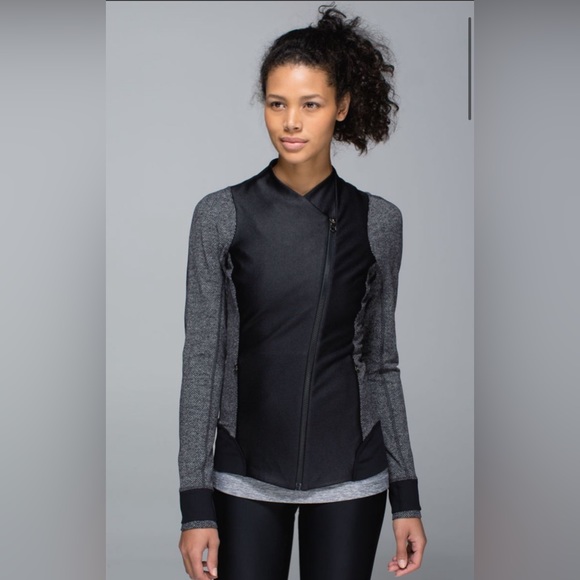 Lululemon Emerge Renewed Jacket in Black and Herringbone - EXCELLENT/LIKE NEW - Picture 1 of 13